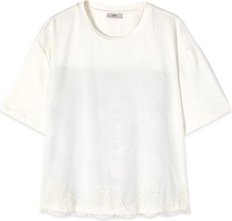 Oltre T-shirt met rugpand - Dames - T-shirts - Wit - 2XL - Katoen - Tops
