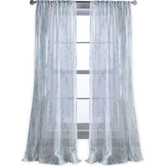 DKNY Whisper Poletop Curtain Panel in Aqua at Nordstrom
