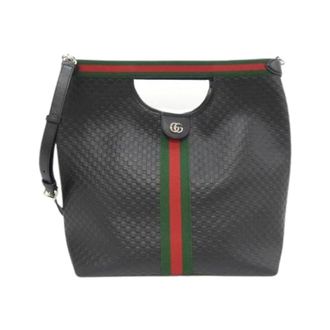 Gucci Pre-owned Ophidia Micro Guccissima Leder Tote Bag - Dames - Pre-owned - Zwart - Maat: ONE Size Leer