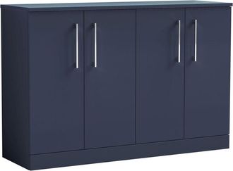 Nuie Nuie Arno Floor Standing 4-Door Vanity Unit with Worktop 1200mm Wide - Midnight Blue