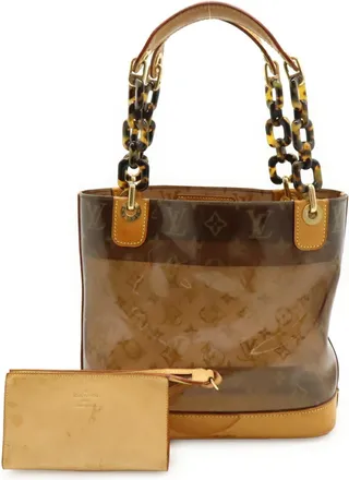 Louis Vuitton Brown Clear Monogram Vinyl Vinyl Pouch Tote Bag (Pre-Owned)