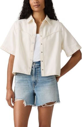 Levi's Logan Short Sleeve Denim Snap-Up Shirt in Truth Slip at Nordstrom, Size X-Large