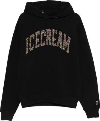 Icecream Black Regular Logo Hoodie