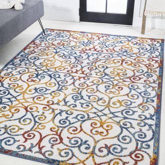 Jonathan Y Designs Atrani Scroll Trellis Indoor/Outdoor Area Rug