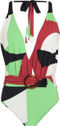 Brigitte Costume intero Vivi con stampa geometrica - Verde