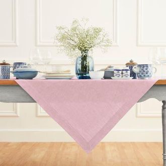 Solino Home Linen Table Throw - Athena, 52 x 52, 52 x 52 in Bubblegum Pink at Nordstrom, Size Small