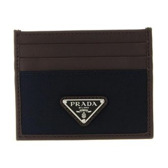 Prada Tarjetero de Piel Saffiano y Nailon - Accessories - Hombre - Azul - ONE SIZE