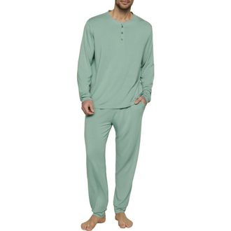 Eberjey Henry Jersey Pajamas in Seagrass at Nordstrom, Size X-Large