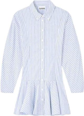 Ganni Stripe Mini Dress Lavender Lustre