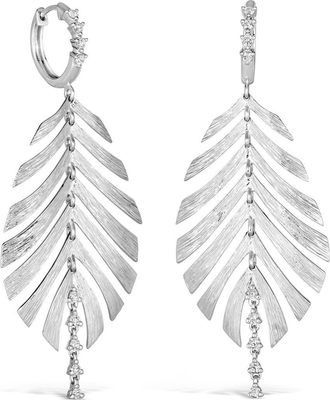 Hueb Bahia 18K White Gold Diamond Hoop Drop Earrings at Nordstrom