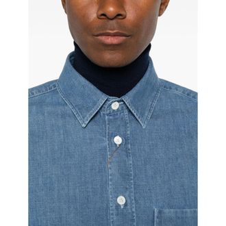 Canali Blue Denim Cotton Shirt - Blue