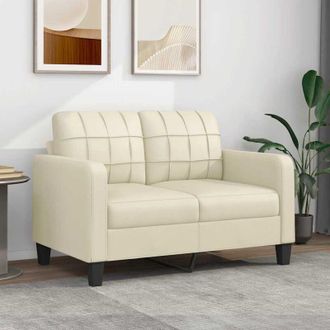 vidaXL Divano a 2 Posti Crema 120 cm in Similpelle - Vidaxl