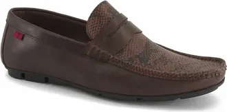 Andrea Mens Leather Loafer In Dark Brown