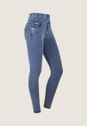 Freddy Leggings FREDDY Leggings NOW1HC002ORG, Damen, Gr. L, EURO, blau (denim blu scuro, blau seams), Obermaterial: 84% Baumwolle CO. 16% Elasthan EL., Hosen