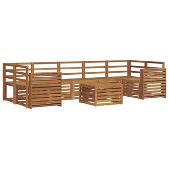 vidaXL Set Di Divani Da Esterno 8 Pz Naturale Legno Di Acacia Massello Vidaxl