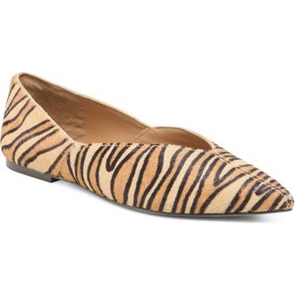 Dolce Vita Gema Genuine Calf Hair Pointed Toe Flat in Tiger Calf Hair at Nordstrom, Size 8