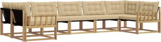 vidaXL Conjunto De Sof&aacute;s De Exterior 7 Uds. Y Beige Vidaxl