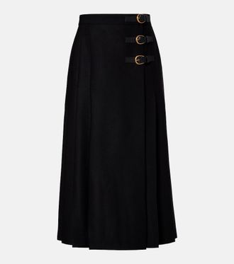 Chlo&eacute; Pleated virgin wool midi skirt