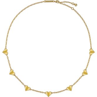 Ted Baker Helena Flutter Heart Station Necklace in Metallic Gold at Nordstrom