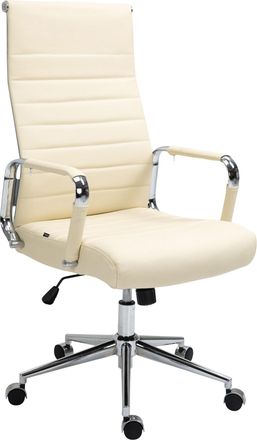Clp Silla De Oficina Kolumbus De Cuero Aut&eacute;ntico Crema