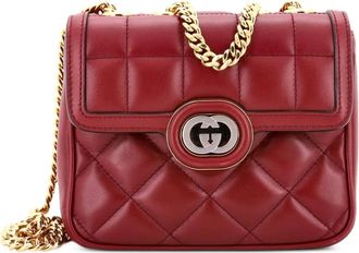 Gucci Deco Chain Flap Bag Mixed Matelasse Leather Mini crossbody bag - Rood