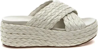 J/Slides Womens Quiver Sandal In Bone Raffia