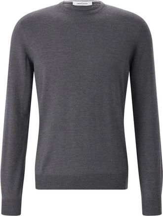 Gran Sasso Rondgebreide trui - Heren - Ronde hals truien - Grijs - 5XL - Wol - Truien & Vesten