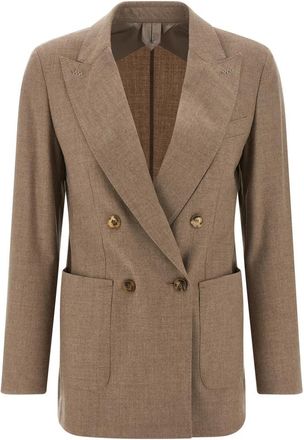 Max Mara Harald Blazer - Dames - Blazers - Beige - S - Leer - Jassen