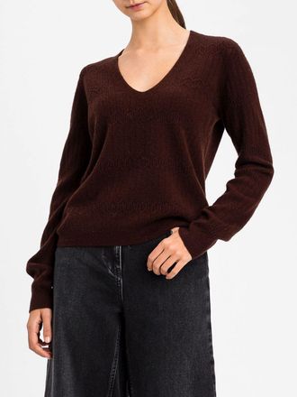 Twin-Set Maglia in pura lana con scollo a V e maniche lunghe