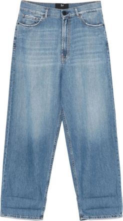 3x1 Poederblauwe knoopsluiting jeans - Dames - Loose Fit Jeans - Blauw - W28 - Katoen - Jeans