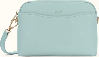 Furla Gea Pochette Xl Acquamarina Blue Textured Leather Woman