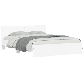 Berkfield Home Durable Bed Frame with LED without Mattress White 160x200 cm