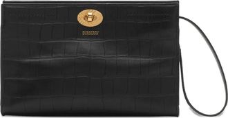 Burberry Cotswolds crocodile-effect shoulder bag - women - Lambskin/Cotton/Polyester - One Size - Black