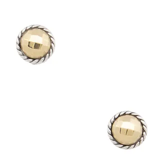 David Yurman Sterling Silver 18k Gold Petite Chatelaine Stud Earrings
