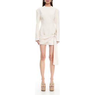 Lioness Martini Long Sleeve Draped Minidress in Eggnog at Nordstrom, Size X-Small