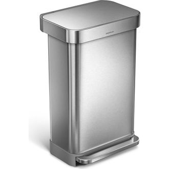Simplehuman 45L rectangular step can with liner pocket in Brushed at Nordstrom