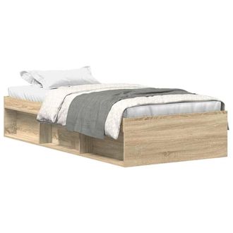 Berkfield Home Bed Frame Sonoma Oak 100x200 cm in Light Tan