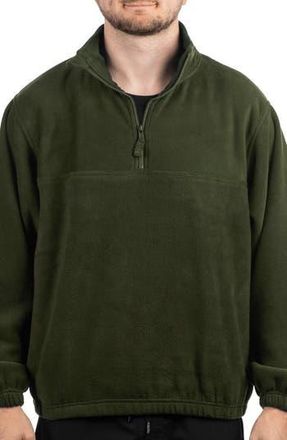 Burnside Polar Fleece Quarter Zip Sweatshirt in Army at Nordstrom Rack, Size Xx-Large