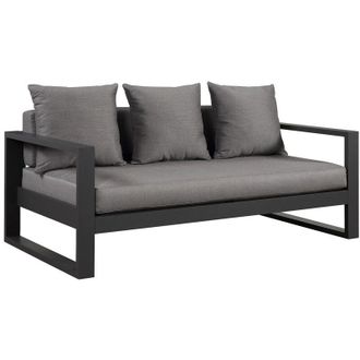Vente-Unique Divano da giardino 3 posti in Alluminio Antracite - MOLOKAI