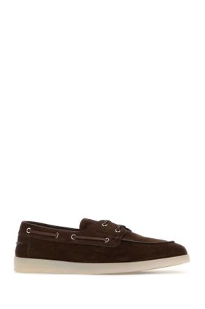 Prada Mens Brown Suede Loafers Moro Mocassini
