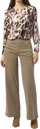 Joseph Ribkoff Recycled Satin Animal Print Straight Top In Off White/ Multi