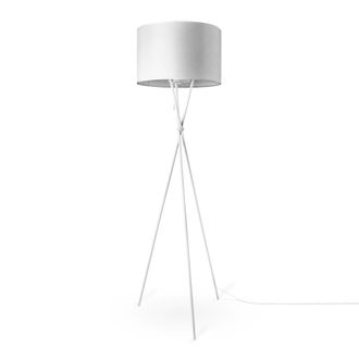 Paco Home Paco Home - L&aacute;mpara Pie Sal&oacute;n Pantalla Tela De Mesa Pantalla Textil E27 Luz Nocturna Blanco (&oslash;45.5 Cm), L&aacute;mpara De Pie-blanco - Tipo 1