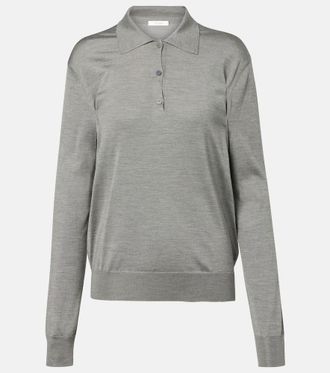 The Row Lilienne silk polo sweater