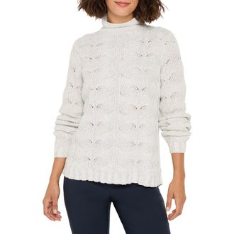 Nic+Zoe Sparkle Cable Stitch Cotton Blend Sweater in Reflection at Nordstrom Rack, Size Xx-Large