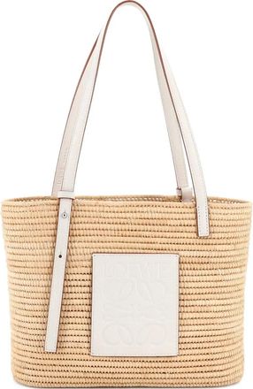 Loewe Square Basket Woven Raffia Small tote bag - Beige