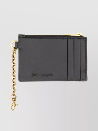 Palm Angels leather card holder with chain