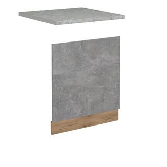 Vicco Frontal Para Lavavajillas R-line, Hormig&oacute;n, 60 Cm, Et M&aacute;rmol Vicco