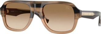 Burberry Aviator Zonnebril - Heren - Zonnebrillen - Beige - 55 MM - Accessoires