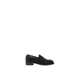twentyfour Loafers, female, Black, Size: 11 US Black Flat Shoes for Women