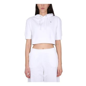 Raf Simons Hoodies, female, White, Size: M Short-sleeve Cropped Hoodie